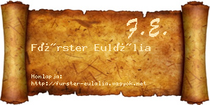 Fürster Eulália névjegykártya